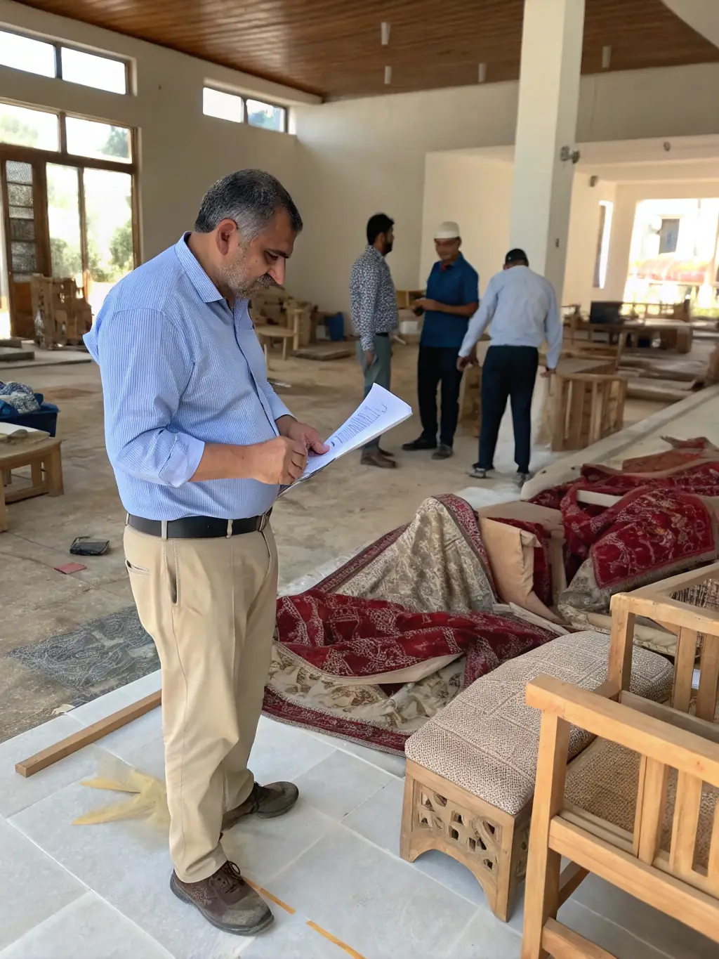 A property manager inspecting a Nova Stay Homes property, ensuring it is well-maintained and ready for tenants.