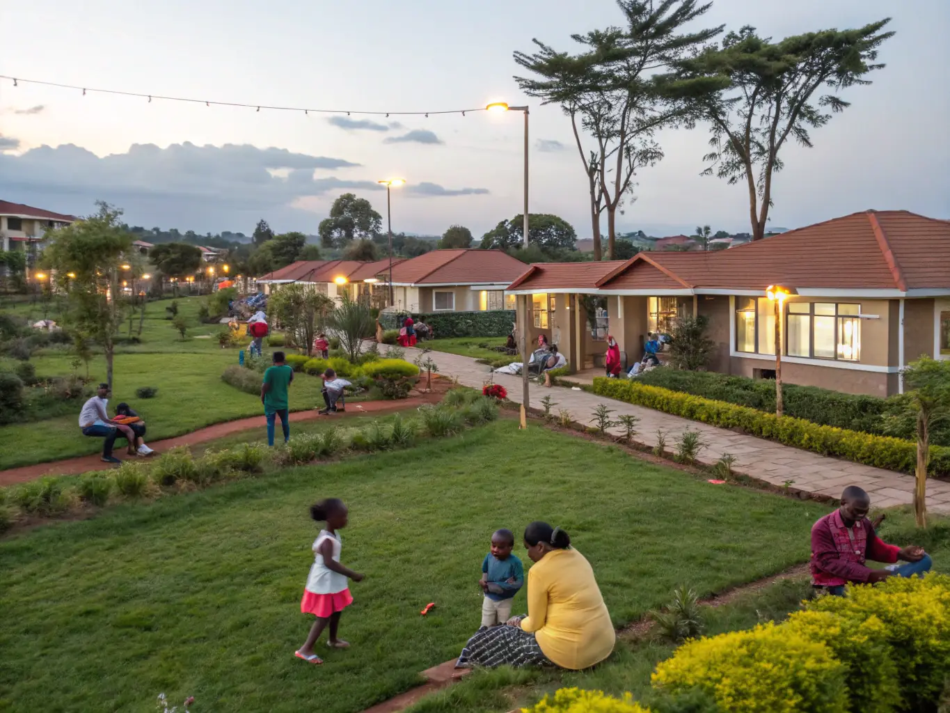 A well-maintained family home exterior in a quiet Nairobi neighborhood, featuring a garden and a welcoming entrance, representing the family-friendly rental options offered by Nova Stay Homes.